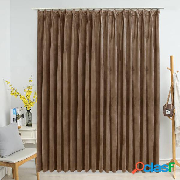 vidaXL Tenda Oscurante con Ganci Beige in Velluto 290x245 cm