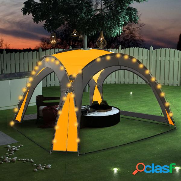 vidaXL Tenda per Feste con LED e 4 Pareti 3,6x3,6x2,3 m