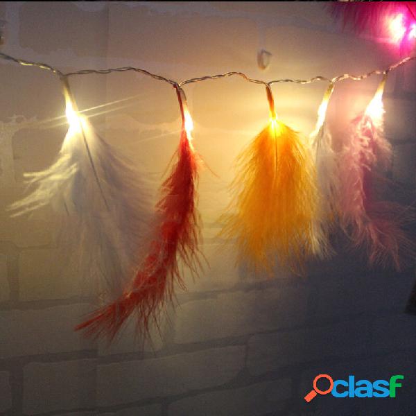 1.2M 10 LED Feather String Lights Albero di Natale Lampade a