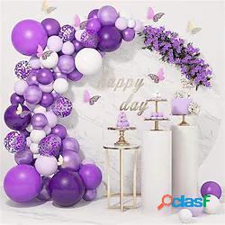1 set decorazioni romantiche palloncini viola set 124 pezzi