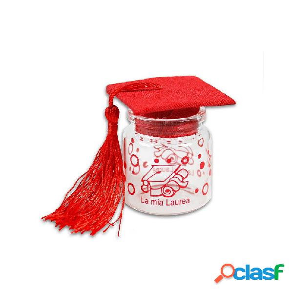 12 BARATTOLI IN VETRO CON TAPPO IN SUGHERO BOMBONIERA LAUREA