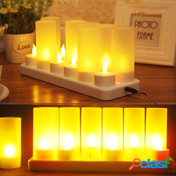 12 pezzi LED lampade a candela ricaricabili senza fiamma