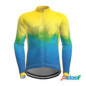 21Grams Mens Cycling Jersey Long Sleeve Gradient Novelty