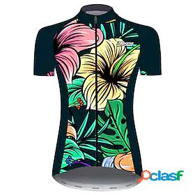 21Grams Women's Cycling Jersey Short Sleeve Leaf Floral