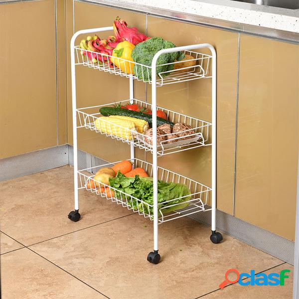2/3/4/5 Livelli Cucina Scaffale Portaoggetti Carrello