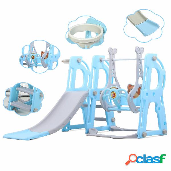 3-in-1 Toddler Climber Swing Set Kids Play Slide Playset
