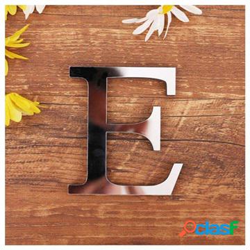 3D Acrylic Mirror DIY Alphabet Wall Sticker - E