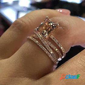 3pcs Ring For Cubic Zirconia Womens Wedding White Classic