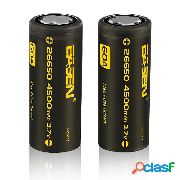 5 pz Basen BS26003 26650 4500mAh 3.7 V 60A Unprotect Flat