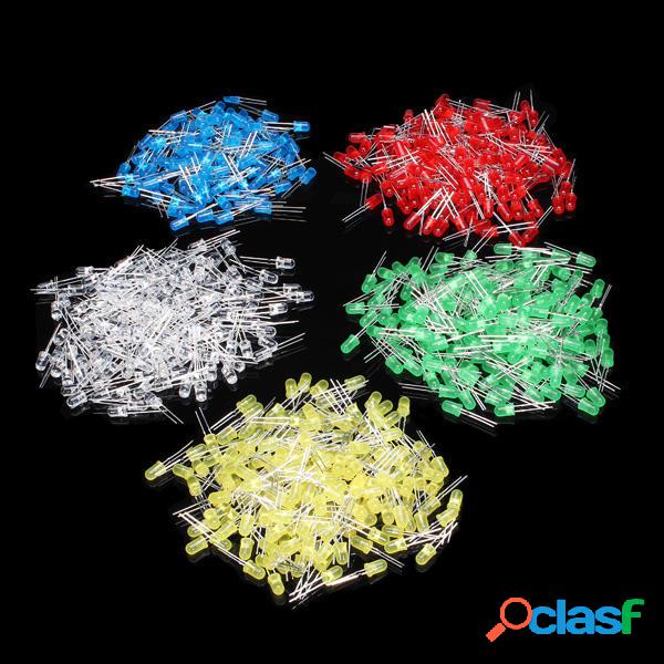 500Pz 5mm LED Kit Diodi di Colore Misto Rosso Verde Giallo
