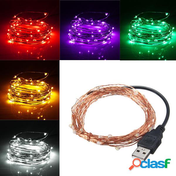 5M 50 LED USB Rame Cavo LED String Fairy Light per