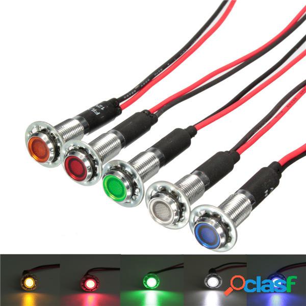 8mm 12V LED Indicatore luminoso del pannello del cruscotto