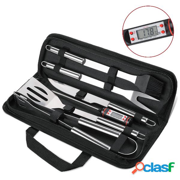 9 pezzi BBQ Strumenti Set, Tvird Barbecue in acciaio