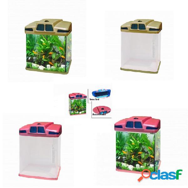 ACQUARIO IN PLASTICA RIGIDA 6LT 19X15X27CM LUCI LED 4W