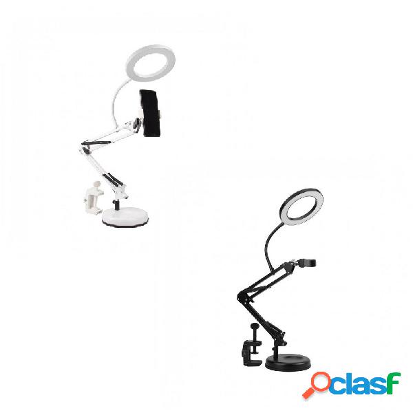 ANELLO LED RING LIGHT DA TAVOLO CON SUPPORTO SMARTPHONE