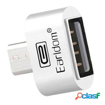 Adattatore Earldom OTG MicroUSB / USB - Bianco