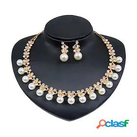 Ador Women's Jewelry Set - Imitation Pearl, Gold Plated
