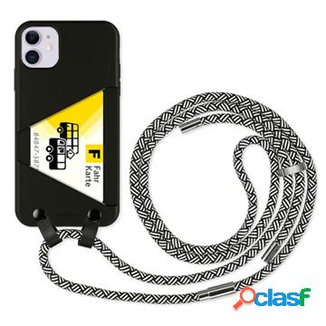 Artwizz HangOn iPhone 11 TPU Case with Strap - Black / Zebra