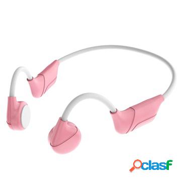 Auricolari Bluetooth con Microfono V12 - Rosa / Bianco