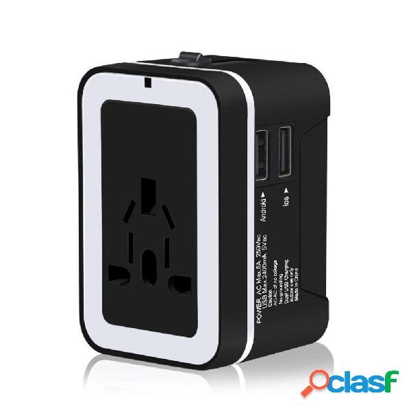 Bakeey 2.4A Caricatore doppio USB multifunzione da viaggio