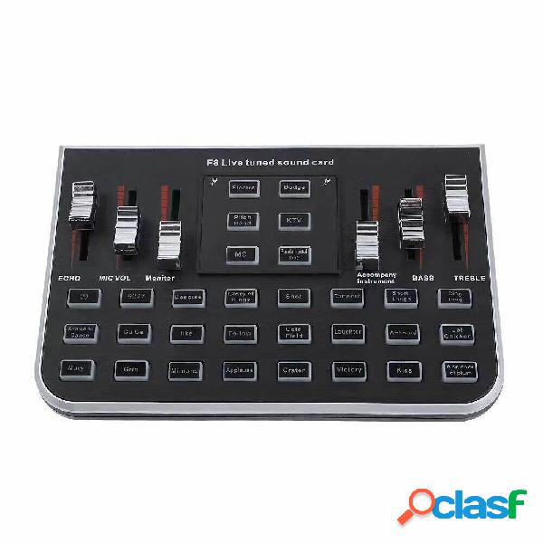 Bakeey F8 Sound Card Studio Audio Mixer Microfono Webcast