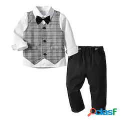 Bambino Unisex Camicia e pantaloni Completo 4 pezzi Manica