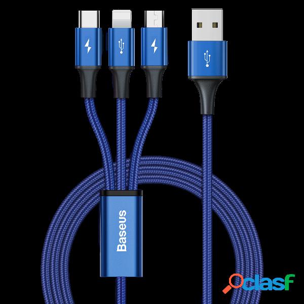 Baseus 3 in 1 cavo da USB a USB-C/micro USB/iP cavo di