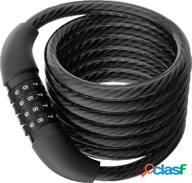 Basi ZR 303 Lucchetto con cavo a spirale Nero Lucchetto a