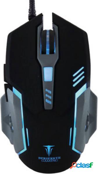 Berserker Gaming V2 Mouse da gioco USB Ottico Nero 6 Tasti