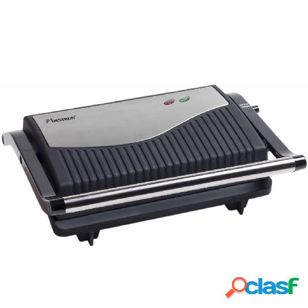 Bestron Griglia Panini 750W Argento e Nero Acciaio