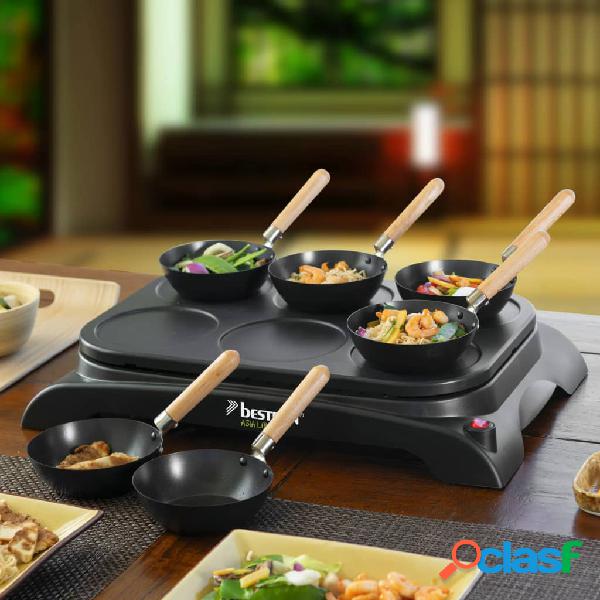 Bestron Set Wok e Crepemaker per 6 Persone AWS600 1000 W