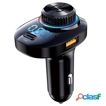 Bluetooth FM Transmitter / QC&PD Car Charger C19 - Black