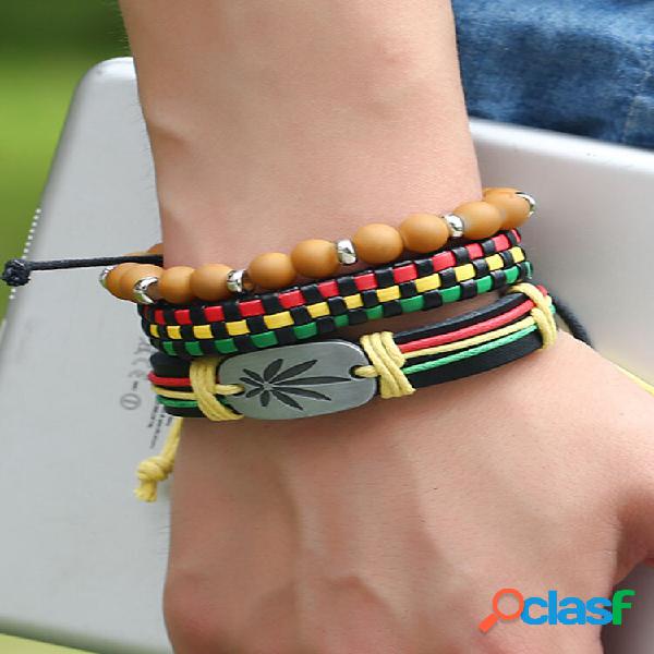 Bracciale multistrato intrecciato fai-da-te intrecciato in
