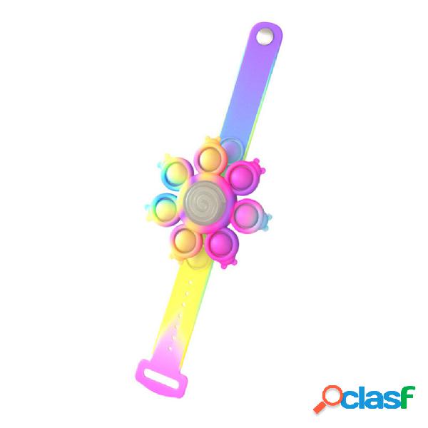 Braccialetto rotante luminoso multicolore Bubble Silicone