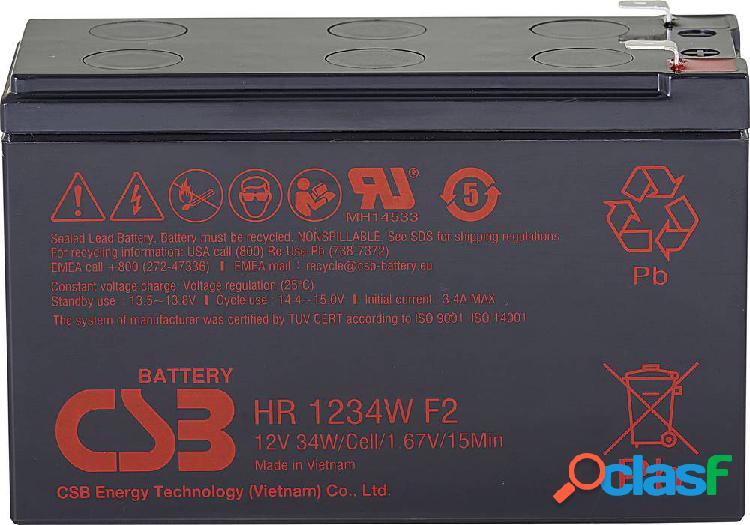 CSB Battery HR 1234W high-rate HR1234WF2 Batteria al piombo