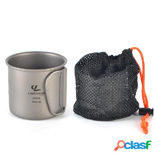 Campleader 250ml Tazza pieghevole in titanio Tazza portatile