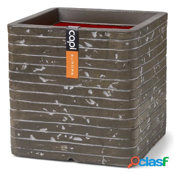 Capi Vaso Nature Row Quadrato 40x40x40 cm Verde Oliva