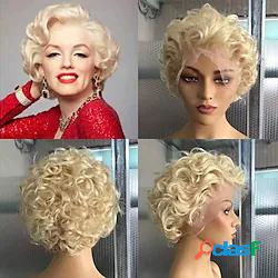 Cappelli veri 13x4 Pizzo Frontale Parrucca Taglio corto