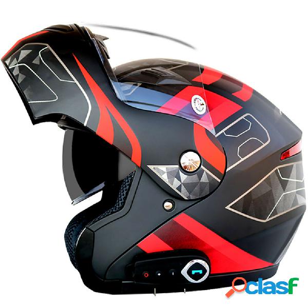 Casco integrale moto impermeabile con doppio visore FM