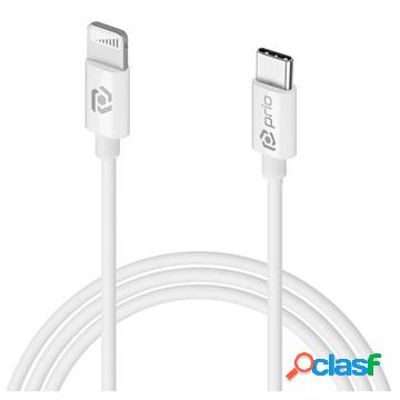 Cavo USB-C / Lightning Prio Charge&Sync MFI - 1m - Bianco