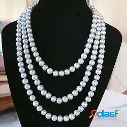 Collana di fili collana lunga Per donna Perline Perle finte