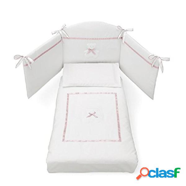 Completo Piumone Erbesi Bubu Bianco Rosa
