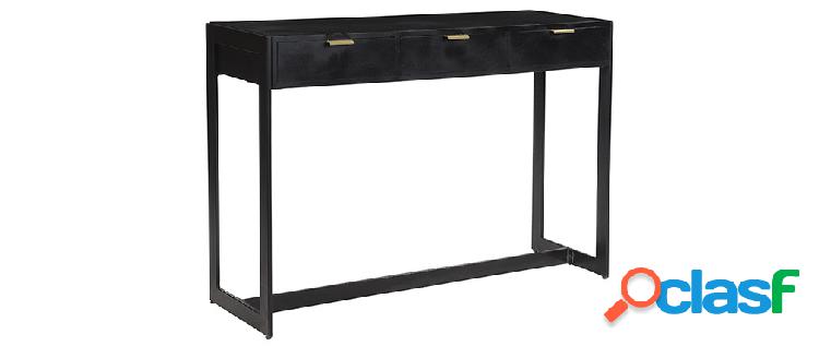 Consolle design con cassetti nero e oro L115 cm AVIDAN