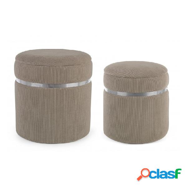 Contemporary Style - SET2 POUF CONTENITORE REVMIRA COFFEE -