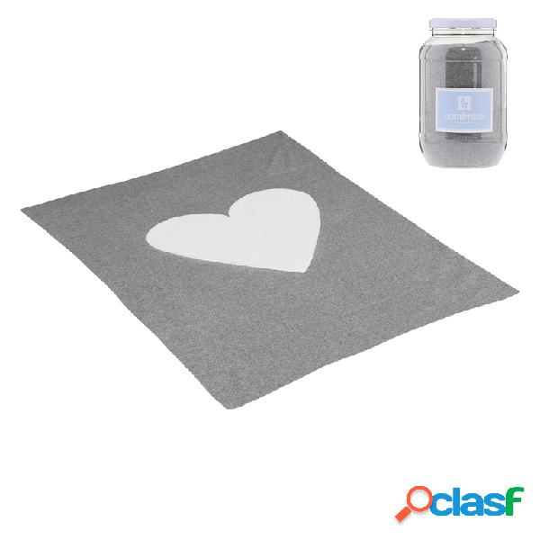 Coperta Cotone Bambino Cambrass 80x100 Cuore Grigio