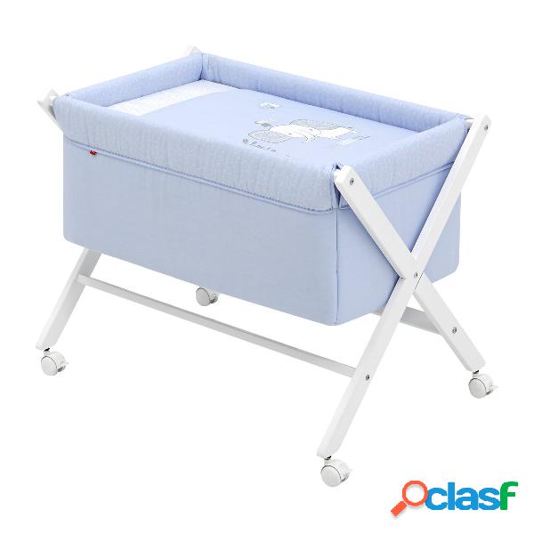 Culla X Di Legno Une Be Zoe Celeste/Bianco