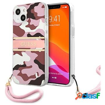 Custodia Guess Camo Strap Collection per iPhone 13 - Rosa