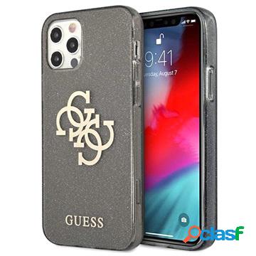 Custodia Ibrida Guess Glitter 4G Big Logo per iPhone 12/12