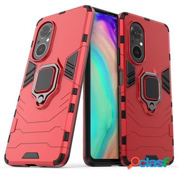 Custodia Ibrida per Honor 50 SE con Supporto Anello - Rossa