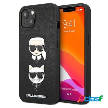 Custodia Karl Lagerfeld Saffiano K&C Heads per iPhone 13